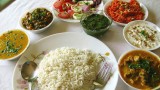 Chana paalak, jeera rice